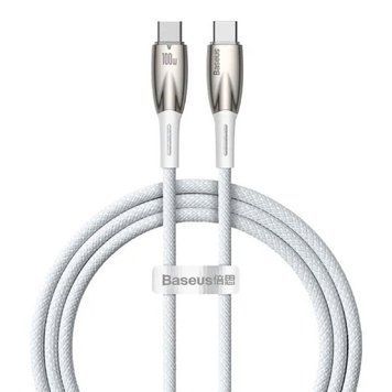 Кабель Baseus Glimmer Series Fast Charging Data Cable Type-C to Type-C 100W 1m White CADH000702 фото