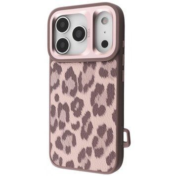 Чохол Kajsa Leopard Pattern with Magnetic Ring iPhone 17 Pro Max Desert titanium 656-08216 фото