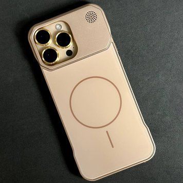 Чехол Glass Matte Aromatherapy Metal Magnetic для iPhone 13 Pro Gold 214-02316 фото