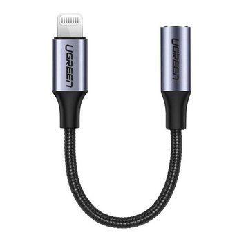 Перехідник UGREEN US211 Lightning M/F Round Cable Aluminum Shell with Braided 10cm (Black)(UGR-30756) UGR-30756 фото