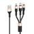 Кабель HOCO X26 USB to iP+Type-C+Micro 2A, 1m, nylon, aluminum connectors Black+Gold 6957531080275 фото