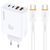 Мережевий зарядний пристрій Amaya E101F PD65W+QC3.0 GaN (2USB-A/2C) + кабель Type-C to Type-C white 656-08066 фото