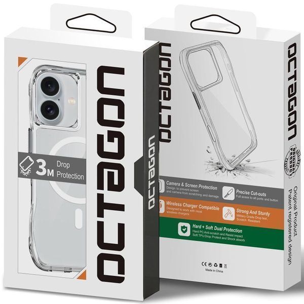 Чехол TPU Space Octagon with MagSafe для Apple iPhone 17 (6.3") Clear 777-09044 фото