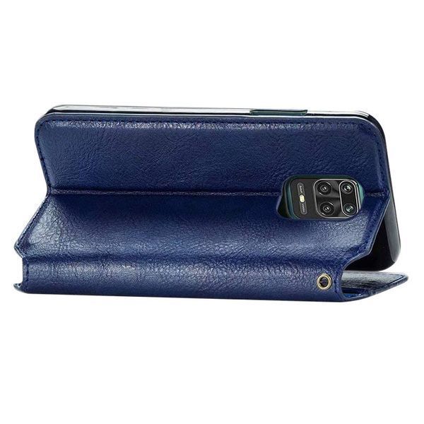 Кожаный чехол-книжка GETMAN Cubic для Xiaomi Redmi Note 9s / Note 9 Pro / Note 9 Pro Max Синий 555-01970 фото