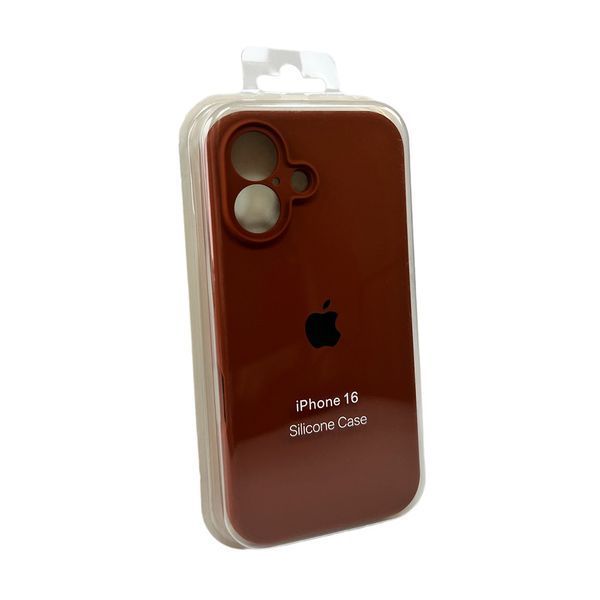 Силіконовий чохол з закритою камерою для iPhone 16 Saddle Brown 666-05461 фото
