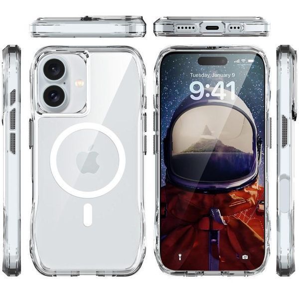Чехол TPU Space Octagon with MagSafe для Apple iPhone 17 (6.3") Clear 777-09044 фото