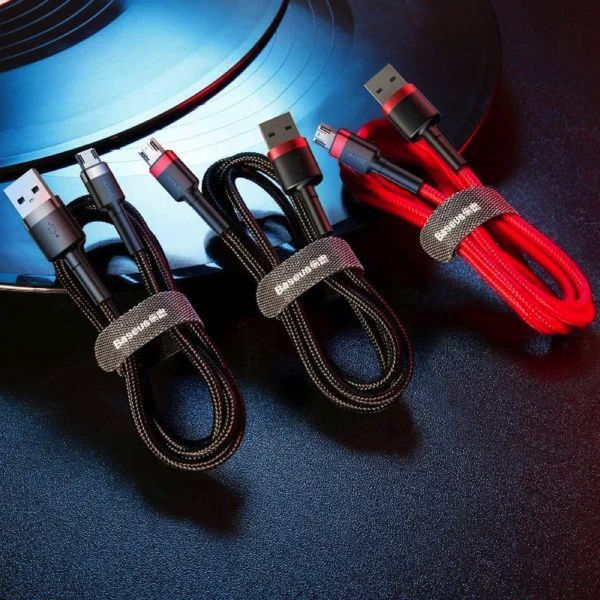Кабель Baseus Cafule Cable USB For Micro 1.5A 2m Gray+Black CAMKLF-CG1 фото
