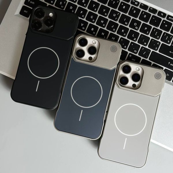 Чехол Glass Matte Aromatherapy Metal Magnetic для iPhone 13 Pro Gold 214-02316 фото