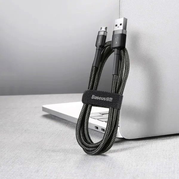 Кабель Baseus Cafule Cable USB For Micro 1.5A 2m Gray+Black CAMKLF-CG1 фото
