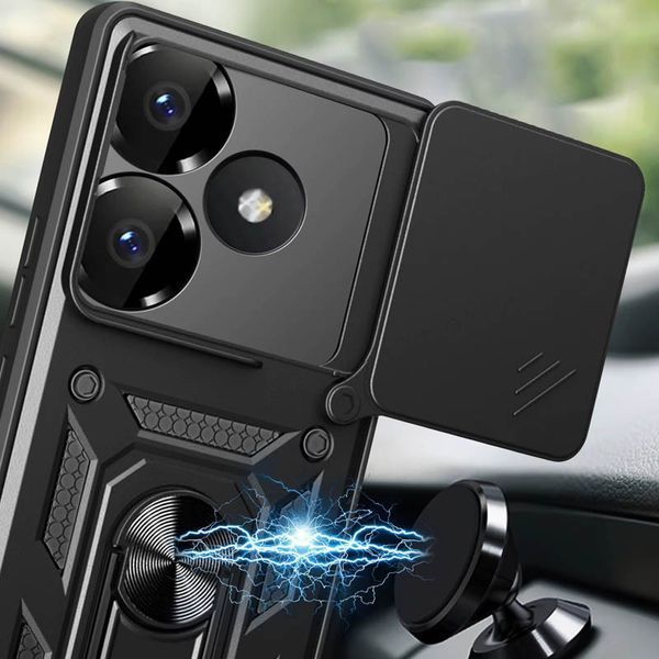 Ударостійкий чохол Camshield Serge Ring для Xiaomi Poco F6 Black 777-04340 фото