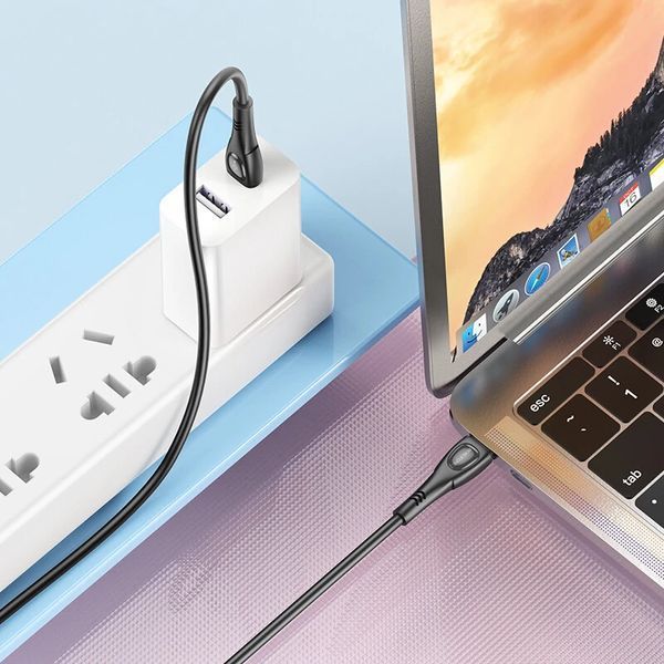 Кабель BOROFONE BX98 Type-C to Type-C Superior 60W charging data cable Black 6941991104497 фото