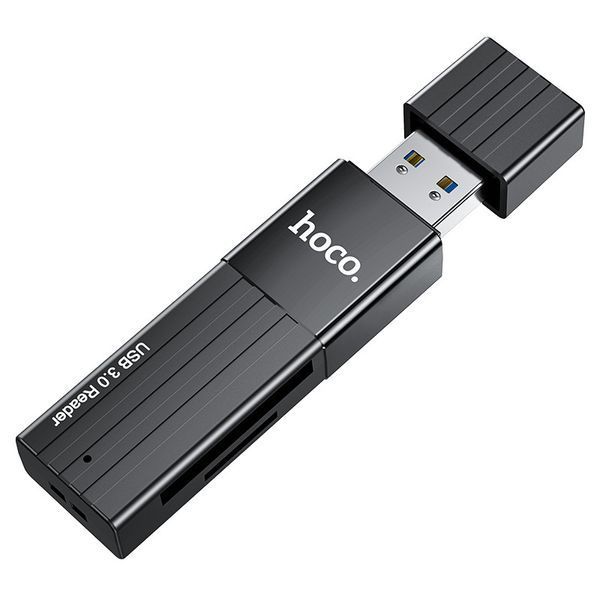 USB-хаб HOCO HB20 Mindful 2-in-1card reader(USB3.0) Black 6931474735218 фото