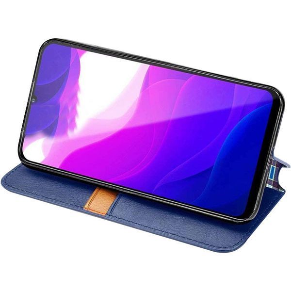 Кожаный чехол-книжка GETMAN Cubic для Xiaomi Redmi Note 9s / Note 9 Pro / Note 9 Pro Max Синий 555-01970 фото