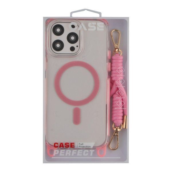Чехол TPU+PC LanyardCase with MagSafe для iPhone 15 Pro Max Pink 214-03182 фото