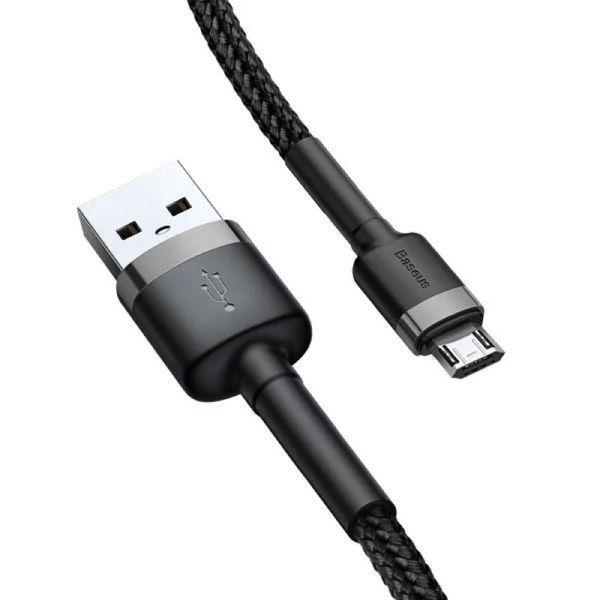 Кабель Baseus Cafule Cable USB For Micro 1.5A 2m Gray+Black CAMKLF-CG1 фото