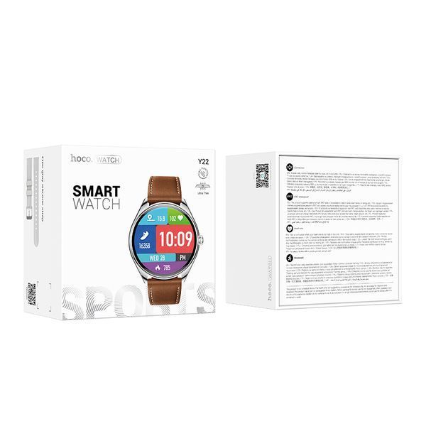 Смарт-часы HOCO Y22 AMOLED 36mm. 200 mAh. IP67 Silver 6942007628990 фото