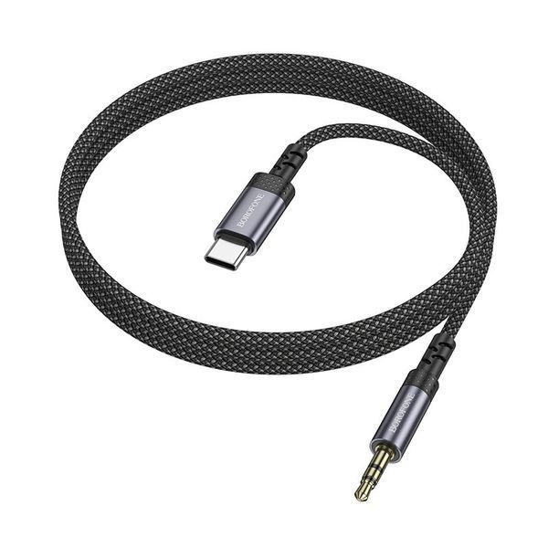 Аудіокабель BOROFONE BL24 Type-C to 3.5mm male, nylon braid, 1m, Metal Grey 6941991118982 фото