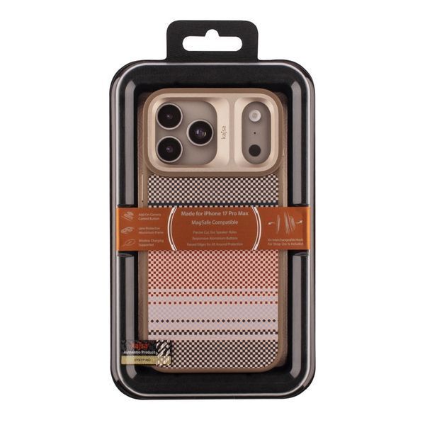 Чохол Kajsa Resort Collection Gradient Stripe with MagSafe для iPhone 17 Pro Max Desert Gold B-Ring 2020000507413 фото