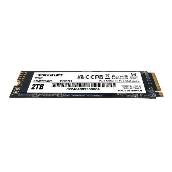 Накопитель SSD M.2 Patriot P320 2TB NVMe 2280 Gen3.0 x4 3D TLC P320P2TBM28 фото