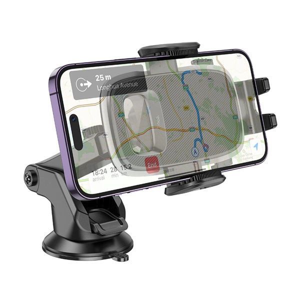 Тримач для мобільного HOCO H15 Fair push-type car holder(center console) Black 656-00492 фото