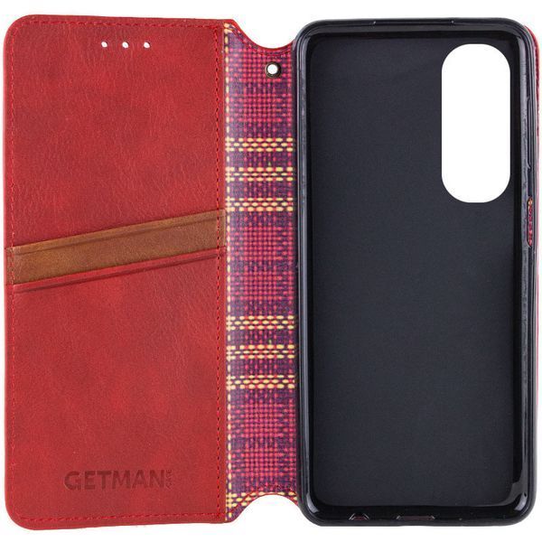 Кожаный чехол-книжка GETMAN Cubic для Oppo A60 4G Красный 555-01616 фото