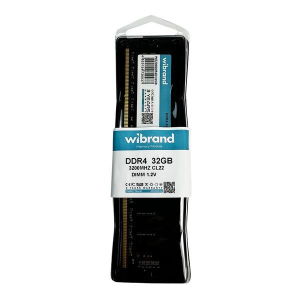 Оперативна пам'ять DDR4 Wibrand 32GB 3200MHz CL22 DIMM WI3200DDR4D/32GB фото