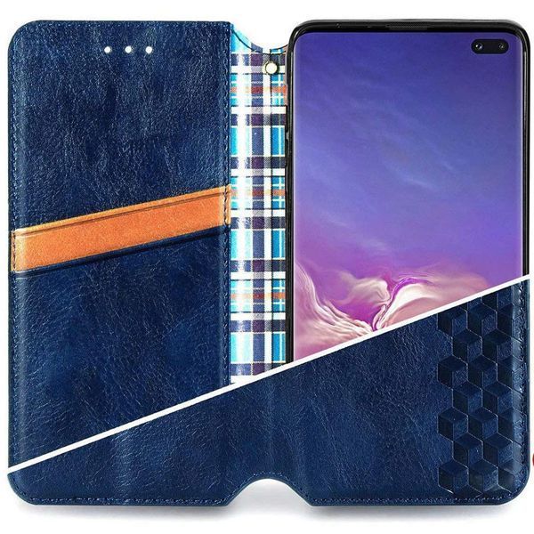 Кожаный чехол-книжка GETMAN Cubic для Xiaomi Redmi Note 9s / Note 9 Pro / Note 9 Pro Max Синий 555-01970 фото