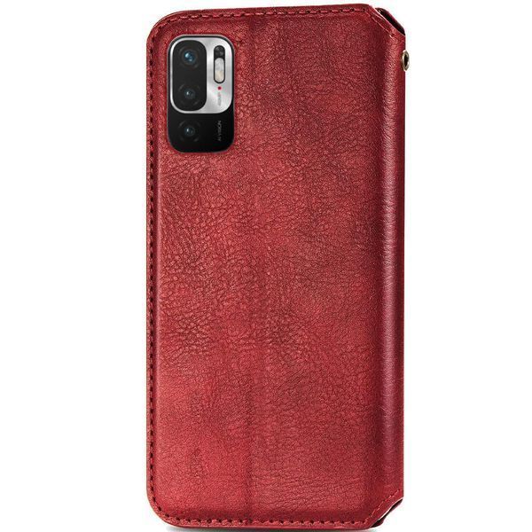 Кожаный чехол-книжка GETMAN Cubic для Xiaomi Redmi Note 10 5G / Poco M3 Pro Красный 555-01920 фото