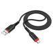 Кабель HOCO X59 USB to Micro 2.4A, 1m, nylon, TPE connectors, Black 6931474744890 фото 5