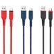 Кабель HOCO X59 USB to Micro 2.4A, 1m, nylon, TPE connectors, Black 6931474744890 фото 4