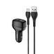 Автомобільний зарядний пристрій HOCO Z36 Leader dual port car charger set(Type-C) Black 656-00333 фото 1