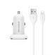 Автомобільний зарядний пристрій BOROFONE BZ12 double port in-car charger set with Lightning White 656-00275 фото 3