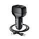 Автомобільний зарядний пристрій HOCO Z36 Leader dual port car charger set(Type-C) Black 656-00333 фото 4
