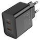 Мережевий зарядний пристрій HOCO N35 Streamer dual-port PD45W GaN (2C) charger(EU) Black 656-01371 фото 3