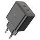 Мережевий зарядний пристрій HOCO N35 Streamer dual-port PD45W GaN (2C) charger(EU) Black 656-01371 фото 2