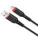 Кабель HOCO X59 USB to Micro 2.4A, 1m, nylon, TPE connectors, Black 6931474744890 фото 1