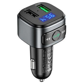 АЗП з FM-модулятором HOCO E67 Fighter QC3.0 18W car BT FM transmitter Black 6931474762122 фото