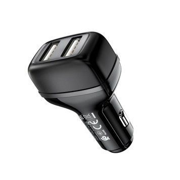 Автомобільний зарядний пристрій HOCO Z36 Leader dual port car charger Black 656-00334 фото