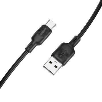 Кабель BOROFONE BX113 Lenny silicone charging data cable Type-C(L=1M) Black 6941991115431 фото
