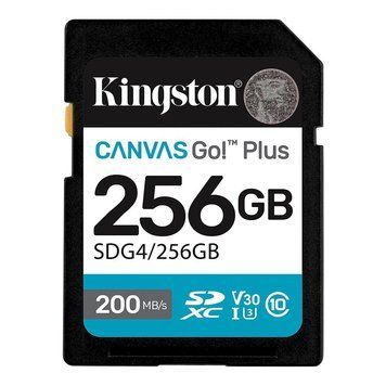 Карта памяти SDXC (UHS-1 U3) Kingston Canvas Go! Plus 256Gb class 10 A2 V30 (R200MB/s, W160MB/s) SDG4/256GB фото
