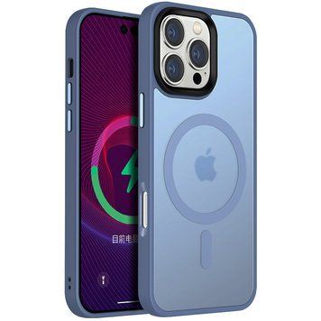 Чехол TPU+PC Metal Buttons with MagSafe Colorful для Apple iPhone 16 Pro Max (6.9") Sierra Blue 555-03016 фото