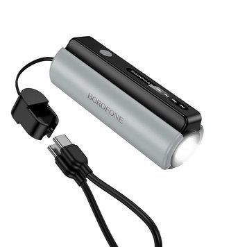 Внешний аккумулятор BOROFONE BJ87 Star power bank with flashlight and cable (5000mAh) Black 6941991126901 фото