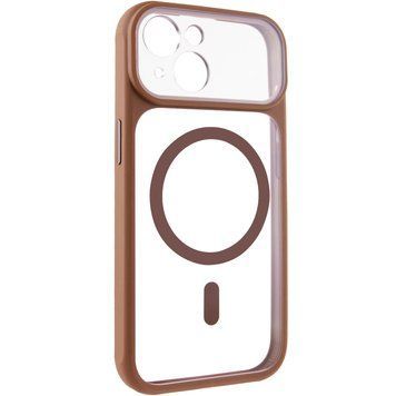 Чехол TPU+PC GETMAN Moon Clear with MagSafe для Apple iPhone 13 (6.1") Brown 656-08443 фото