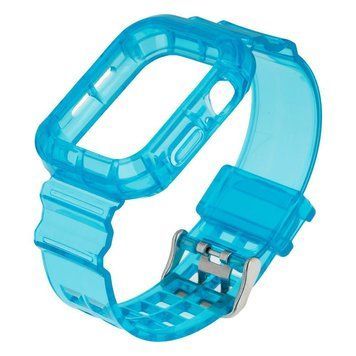 Ремешок для Apple Watch Band Color Transparent + Protect Case 44mm Sea Blue 212-01115 фото