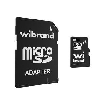 Карта памяти microSDHC (UHS-1) Wibrand 8Gb class 10 (adapter SD) WICDHC10/8GB-A фото