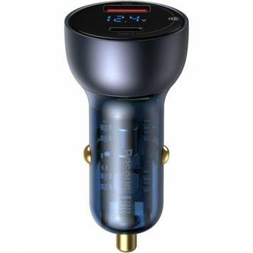 Автомобильное зарядное устройство Baseus Particular Digital Display QC+PPS Car Charger 65W Dark Gray Cable(Type-C toType-C100W 1m) 656-00550 фото