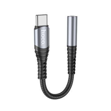Аудиокабель HOCO LS33 Type-C to 3.5 female, nylon braid, 0,12m, Metal Gray 6931474761163 фото