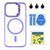 Чохол TPU+PC+Metal Stand Case with MagSafe and Camera Lenses для iPhone 13 Pro Purple 214-03672 фото