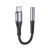 Аудиокабель HOCO LS33 Type-C to 3.5 female, nylon braid, 0,12m, Metal Gray 6931474761163 фото