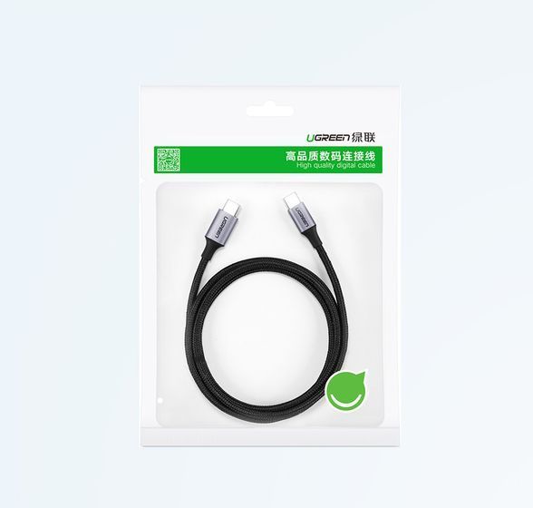 Кабель UGREEN US261 USB-C to USB-C PD Fast Charging Cable 3A Max Gray Black 1m UGR-50150 фото